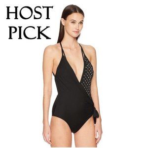 NWT La Perla black scallop detail one piece swimsuit